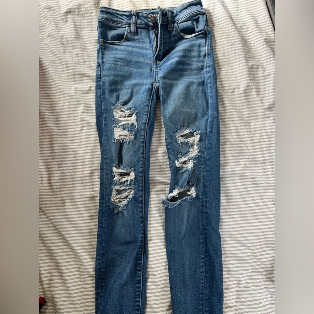 American Eagle ripped skinny jeans